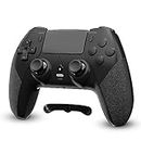 CHEREEKI Compatible with PS4 Controller Wireless Controller for P-4/Pro/Slim Bluetooth Remote Gamepad Joystick Vibration Turbo Six-Axis Sensor Audio Jack Touch Panel Wake UP Game Controller Black