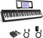 Digital Piano 88 keys Weighted,Kmise Keyboard Piano Full Size Heavy Hammer Action Key Electric Keyboard with Music Stand Pedal MIDI Connecting for Professional Beginner