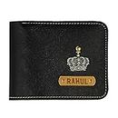 The Bling Stores Personalized Custom Genuine Leather Wallet for Men with Name and Charm (HB-WL-0070 Black)