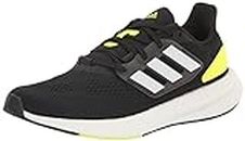 adidas Men's Pureboost 22 Running Shoe, Black/White/Solar Yellow, 11.5