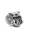 fabula by OOMPH Jewellery Silver Stainless Steel Vintage Gothic Skull Claw Biker Fashion Ring For Men & Boys