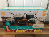  PIONEER WOMAN Classic Belly 10 Piece Ceramic Non-stick & Cast Iron Cookware Set