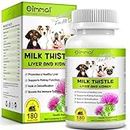 Milk Thistle for Dogs - Milk Thistle Supplement Tablets with EPA & DHA for Dogs Supports Liver Health and Kidney Function, Boosts Immune System, Dog Herbal Supplement Treats - 180 Chewable Tablets