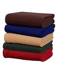 STARNSTYLE Stylish Supersoft Plain Single Bed Lightweight Ac Fleece Blanket for Bedroom Living Room (60x90inch, Pack of 5, Multicolour