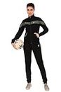 JM Women's Atheletic Gym Running Sports Track Suit | Regular Casual Fit | Track Suit for Girls & Women (XL, Black)
