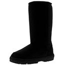 Womens Triplet Bow Tall Classic Waterproof Winter Rain Snow Boots - Black - 5 - BLA36 AEA0230