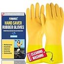 F8WARES 12 Inch long Hand Gloves - Rubber gloves - Gloves for cleaning - Gloves for Washing Utensils - Gardening Gloves - Dish Washing Gloves for Bathroom Kitchen Toilet Industrial for Men Women L