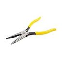 Klein Tools 8" Long Nose Pliers Side-Cutting, Heavier design for greater cutting power, D2038