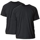 Gildan Mens Heavy Cotton T-Shirt, Style G5000, Multipack Shirt, Black (2-Pack), Large US