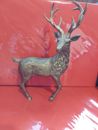 Ornamento renna cervo d'oro resina di Natale cervo decorazione in piedi decorazione alta 33 cm