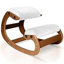 Ecordesk Ergonomic Kneeling Chair - Natural Latex Foam - Posture Chair for Desk with Adjustable Seat & Knee Pad, Rocking Knee Chair for Upright Posture (Pecan)