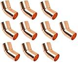 (10-pack) EZ-FLUID Plumbing 3/4" FTG X C Copper Street 45 Degree Elbow LF Short Turn Wrot Pressure Copper Fittings With Fitting x Sweat Solder Copper Pipe Connection For Residential,Commercial