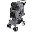 Pet Travel Dog Stroller Pushchair Available in 7 Colours (Grey)