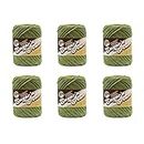Lily Sugar'N Cream Sage Green Yarn - 6 Pack of 71g/2.5oz - Cotton - 4 Medium (Worsted) - 120 Yards - Knitting/Crochet