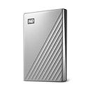 Western Digital WD 1TB My Passport Ultra Portable External Hard Drive, USB-C & USB 3.1, Compatible with PC, PS4 & Xbox (Silver) - with Automatic Backup & Password Protection (WDBC3C0010BSL-WESN)