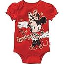 Disney Baby Minnie Mouse Baby Girls' Oh So Fancy Puff Sleeve Bodysuit Creeper (Newborn)