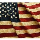 Anley Vintage Style Tee gebeizt Amerikanische Flagge 3x5 Fuß Nylon - Gestickte Sterne und genähte Streifen - 4 Reihen von Schloßnähten - Antiquierte USA Bannerfahnen mit Messingösen 3 X 5 Ft.