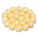 24 PCS LED Flameless Flickering Tea Lights Votive Candle Battery Operated/Electric Flicker LED Tealight Bulk Fake Candles for Halloween Christmas Wedding Party Decorations etc.(Warm White)