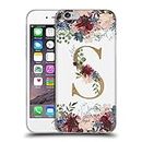 Official Nature Magick Letter S Flowers Monogram Floral Gold 2 Soft Gel Case Compatible for Apple iPhone 6 / iPhone 6s