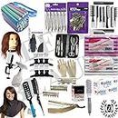 Profession 20PCS Cosmetology Kit Hair School, Barbershop Beauty Salon Approved Use! 10 Piece Comb Set, Butterfly Clips, Flex Rods, Mannequin Head w/Stand! Hair Brushes! Neck Wraps!