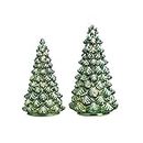 RAZ Imports 2021 Christmas Time in The Village 9.5-inch Lighted Tree with Jewels, Set of 2