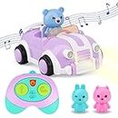 AmyBenton Toy for 2 Years old Girls and Boys - Remote Control Cars for Girls - Child Remote Control Car with Music and Light - Gift for 2 3 Years old Girls and Boys