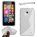 ebestStar - compatible with Nokia Lumia 630 Case Ultra Thin S-line Cover, Soft Flexible Premium Silicone Gel, Shock proof + Stylus, Transparent [Lumia 630: 129.5 x 66.7 x 9.2mm, 4.5'']