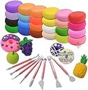 Firstly 12 pcs Air Dry Clay, Modeling Clay for Kids DIY Starter Kits, Non-Toxic, Non-Sticky, with 8 Sculpting Tools, Ideal Gift for Boys and Girls