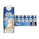 Pure Protein Vanilla Protein Shake, 30g Complete Protein, Vitamins A, C, D, and E plus Zinc to Support Immune Health, Ready to Drink and Keto-Friendly, 11oz Bottles, 12 Pack