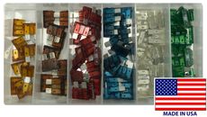 100 Piece ATO / ATC Blade Type Fuse Automotive Assortment Kit - USA Made