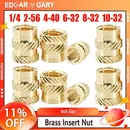 1/4 2-56 4-40 6-32 8-32 10-32 Inch Size Hot Melt Heat Brass Insert Nut Nutsert Threaded Copper Nuts