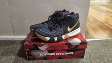 Men's Nike Kyrie 4 Pitch Blue/Metallic Gold Shoes with Box 