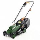 Goplus Lawn Mower, Electric Lawn Mowers with Grass Collection Box, 12 AMP Motor, 14" Cutting Deck, 3 Adjustable Cutting Positions, Walk-Behind Corded Lawnmower for Garden Farm Yard