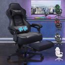 ELECWISH Racing Gaming Chair Massage Swivel Computer Office Chairs with Footrest