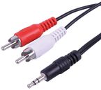 3.5mm Jack to 2 x RCA Cable AUX Twin Phono Headphone Mini Stereo Audio Lead Lot