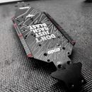 Kraton Chassis Skid Slide Rails - Carbon Fiber X RED Anodized washers
