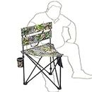WTVIDAS Extra Large Folding Fishing Chair with Backrest Portable Hunting Chair with Cup Holder Lightweight Tripod Camping Chair for Blind, Hiking, Travel