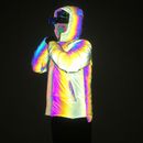 New Pink Colorful Reflective Cotton Clothes Men's Thickened Warm Cotton Clothes