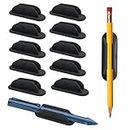 Tiizze Adhesive Pencil Holders for Desk Set of 10 - Silicone Pen Holder with 15 PCS Adhesive Pads - Flexible Pencil Holder for Office Essentials Accessories and Teacher Supplies