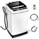 Giantex Full Automatic Washing Machine, 2 in 1 Portable Laundry Washer 1.5Cu.Ft 11lbs Capacity Washer and Dryer Combo 8 Programs 10 Water Levels Effort Saving Top Load Washer for Apartment Dorm