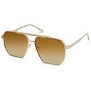 SOJOS Retro Oversized Square Polarized Sunglasses for Women Men Vintage Shades UV400 Classic Large Metal Sun Glasses SJ1161 with Gold Frame/Brown Grading Lens