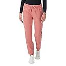 Hanes Women's Scrubs Cargo Joggers, Healthcare Scrub Joggers for Women, Moisture Wicking, Rose Ranch Pink, Large