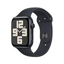 Apple Watch SE de 2.ª generación, 2023 [GPS] Smartwatch con Caja de Aluminio en Color Medianoche de 44 mm y Correa Deportiva Color Medianoche - Talla M/L. Monitor de entreno y sueño, Pantalla Retina