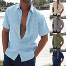 Camicia top tees t-shirt t-shirt estate uomo casual button down maniche corte O