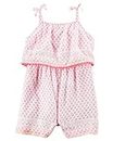 Carter's Baby Girls' 1 Piece Footies and Rompers, Pink with Black Dots, Newborn