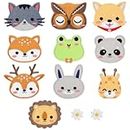 TIESOME Cute Animal Iron On Patches, 12PCS Cartoon Embroidered Patches Sew On Patches Sewing Flower Repair Applique DIY Accessory for Clothing Jackets Hats Backpacks Jeans