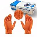 9mil Orange Disposable Nitrile Gloves,Cleaning Gloves, Mechanic Gloves, Kitchen Gloves, Latex Free Gloves Disposable, Tattoo Gloves, Gants Nitrile, Gants Jetables (50Pack, L)