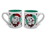 Mickey and Minnie Mouse Holiday Coffee Mugs, Set of 2 | Official Disney Kitchen Accessories | Christmas Drinkware For Home Bar, Couples Gift Ideas | Each Cup Holds 14 Ounces