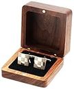 Small Vintage Rustic Black Walnut Wooden Cufflinks Gifts Box for Men,Cuff Links Display Storage Case