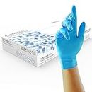 Unigloves Unicare Flex Nitrile Multipurpose Disposable Gloves, Powder Free, Ultra Lightweight, Box of 100 Gloves in Blue, Size Small (GS0212)